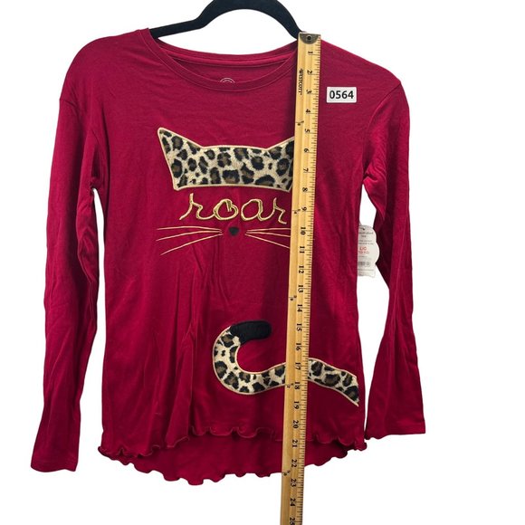 WONDER NATION GIRLS SHIRT SIZE L (10-12) COLOR RED LONG SLEEVE - Picture 3 of 12